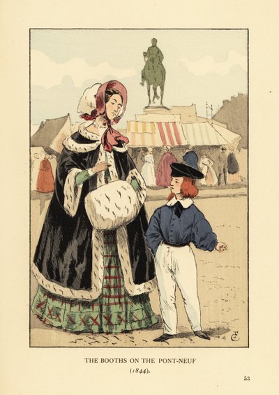 Die Buden auf der Pont Neuf, Paris von François Courboin
