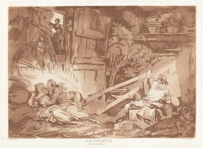 Der Sturz (La Culbute) von François Philippe Charpentier after Jean Honoré Fragonard, published by Pierre François Basan