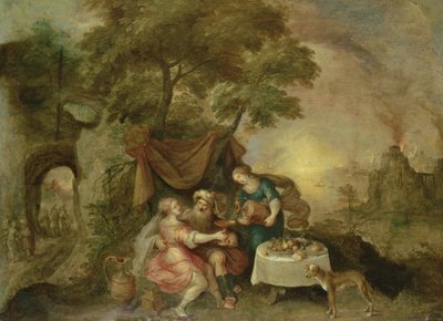Lot und seine Töchter von Frans II Francken