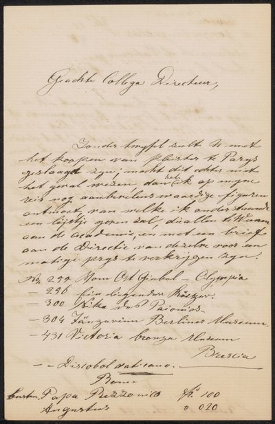 Brief an August Allebé von Frans Stracké