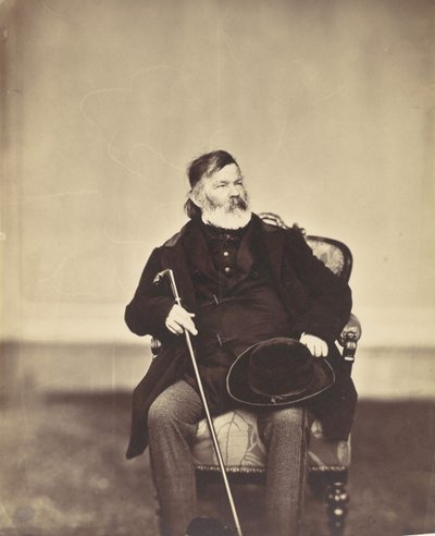 Sitzender Mann mit Stock und Hut, 1850er-60er Jahre von Franz Antoine