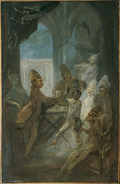 Theaterszene (Soldaten spielende Kinder?) von Franz Anton Maulbertsch