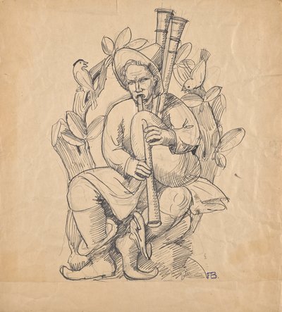 Dudelsackspieler von Franz Barwig d. Ä.