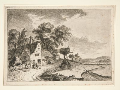 Landschaft mit Bauernhof von Franz Edmund Weirotter