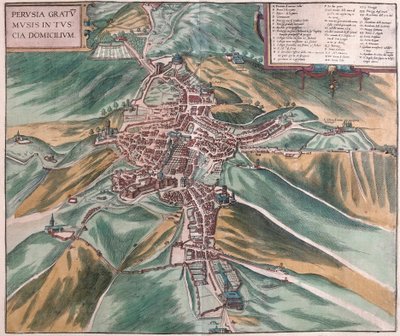 Perugia, Italien (Stich) von Franz Hogenberg