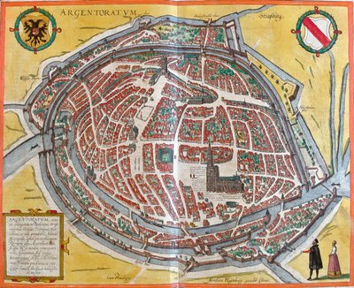 Plan von Straßburg (Argentoratum), Frankreich (Radierung) von Franz Hogenberg