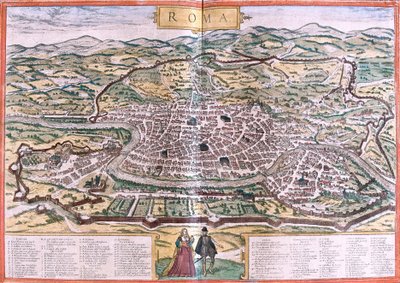 Plan von Rom, Italien von Franz Hogenberg