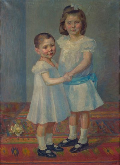 Porträt zweier Kinder von Franz Jaschke