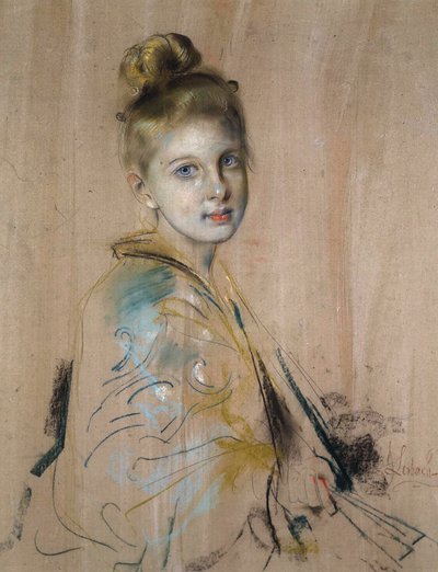 Mädchen mit einem Fächer, 1880er Jahre von Franz von Lenbach