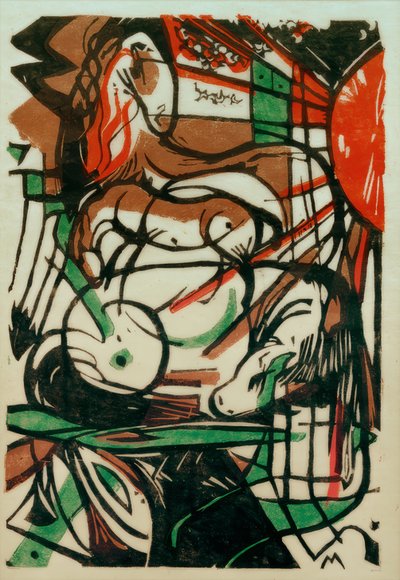 Geburt der Pferde von Franz Marc