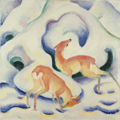 Rehe im Schnee II von Franz Marc