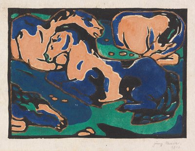 Rastende Pferde, 1911-1912 von Franz Marc