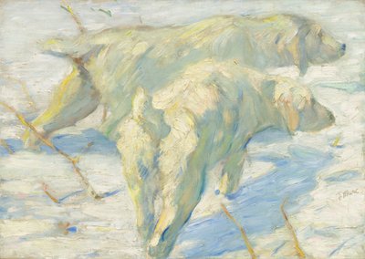 Sibirische Hunde im Schnee von Franz Marc