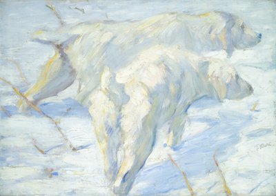 Sibirische Hunde im Schnee von Franz Marc
