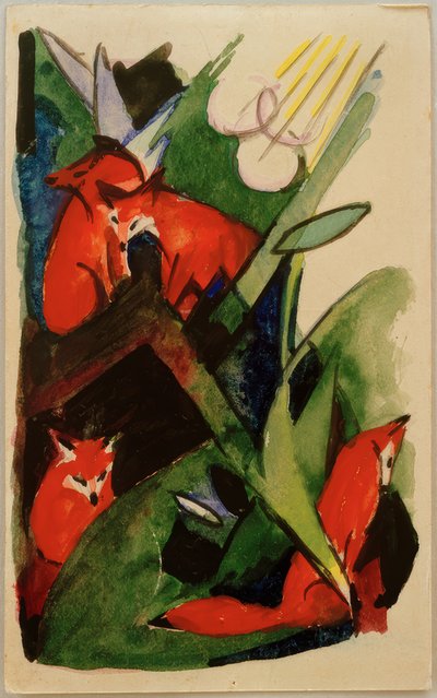 Vier Füchse von Franz Marc