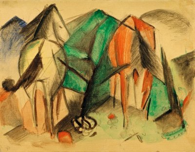 Zwei Pferde von Franz Marc