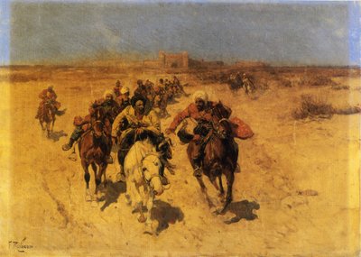 Araber zu Pferd von Franz Roubard