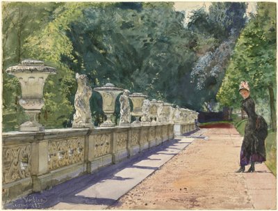 Ein Spaziergang im Park von Sanssouci von Franz Skarbina