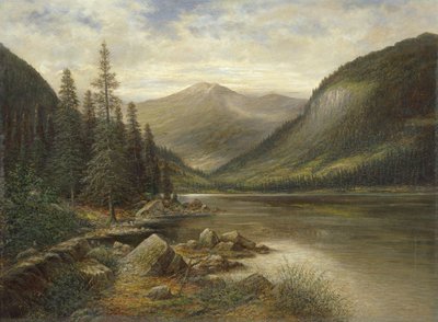 Erlaufsee mit kahlem Gipfel im Hintergrund von Franz Stephan Paschinger