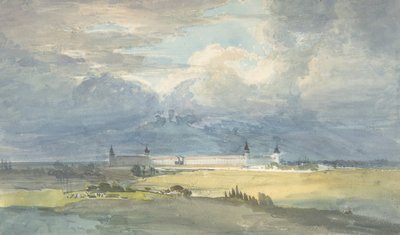 Landschaft mit großem Gebäude von Franz von Hauslab