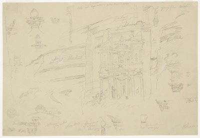 Architektonische Details von El Khasneh, Petra von Frederic Edwin Church