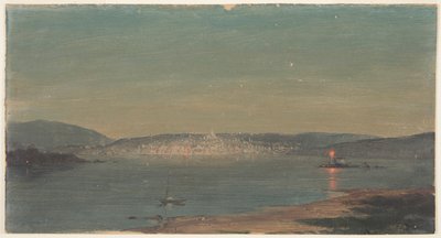 Nachtansicht eines Hafens von Frederic Edwin Church