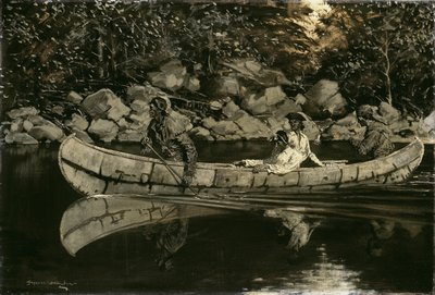 Den verwundeten britischen Offizier paddeln von Frederic Remington