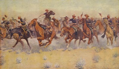 Der Angriff, aus Colliers Weekly, veröffentlicht 1906 von Frederic Remington