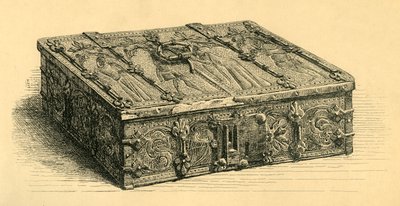 Holz- und Lederschatulle, 1350-1370, 1881 von Frederick Albert Slocombe