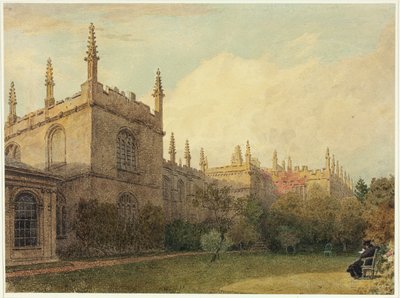 Universitätsgebäude vom Exeter College Gardens von Frederick Mackenzie