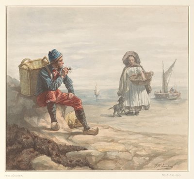 Fischer am Strand von Frederik Willem Zürcher