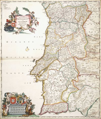 Karte von Portugal, ca. 1680 von Frederik de Wit