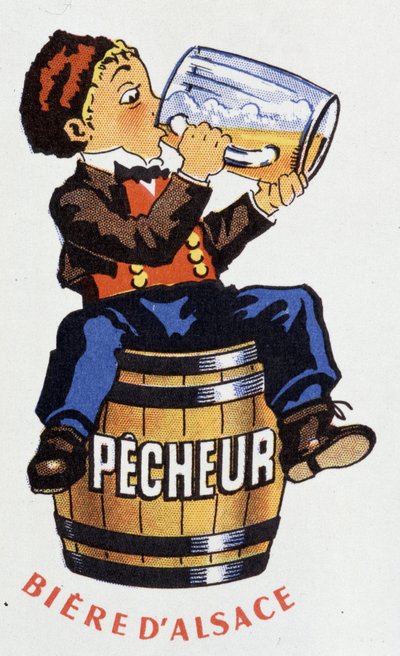 Werbung für das Elsässer Bier „Fisherman“ von French School