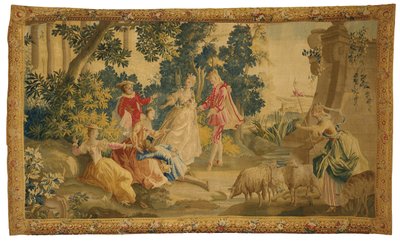 Pastorale Tapisserie aus Aubusson von French School