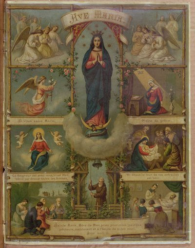 Ave Maria Gebetskarte von French School
