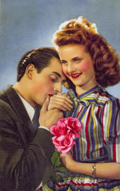 Paar mit Rosen, ca. 1930 von French School
