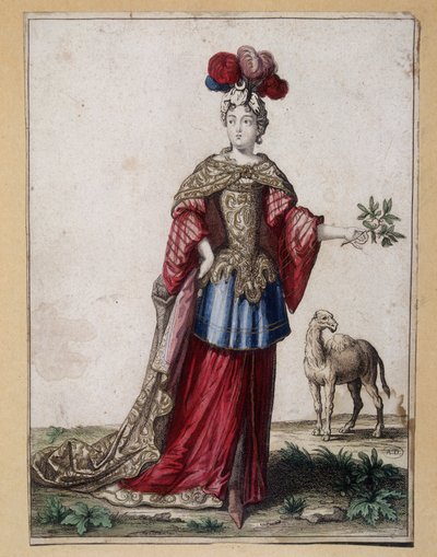 Weibliches Ballettkostüm - Gravur von French School