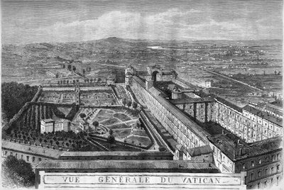 Gesamtansicht des Vatikanpalastes von French School