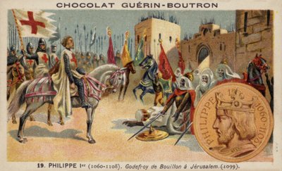 Gottfried von Bouillon in Jerusalem von French School