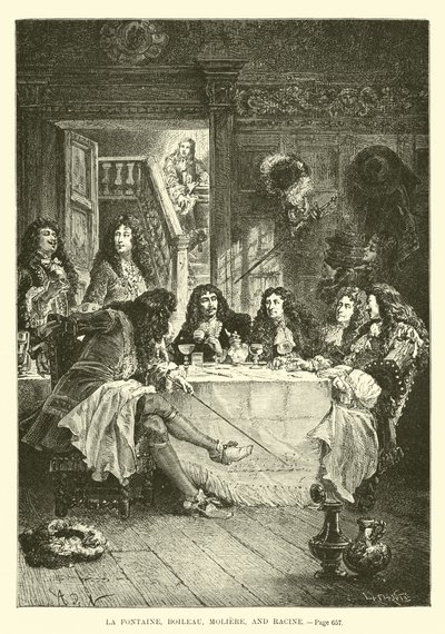 La Fontaine, Boileau, Molière und Racine von French School