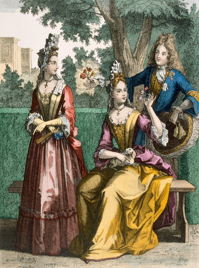 Damen formelle Tageskleider, 1690 von French School