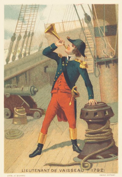 Leutnant eines Schiffes im Jahr 1792 von French School