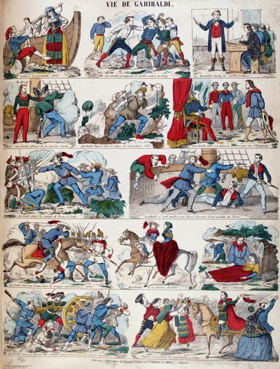 Das Leben von Giuseppe Garibaldi in mehreren Zeichnungen von French School