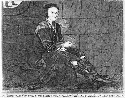 Louis Dominique Cartouche im Gefängnis von French School