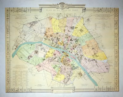 Karte von Paris im Jahr 1789, 1887 von French School