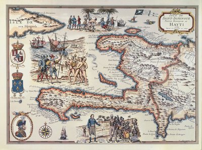 Karte der Insel Haiti, 1789 von French School