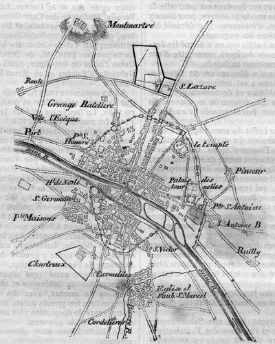 Plan von Paris unter Karl V. von French School