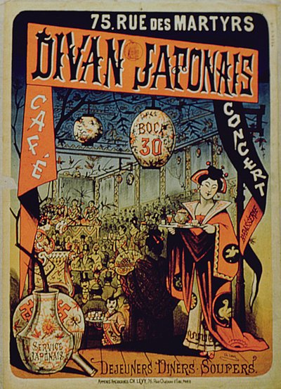 Plakatwerbung für Divan Japonais, Paris von French School