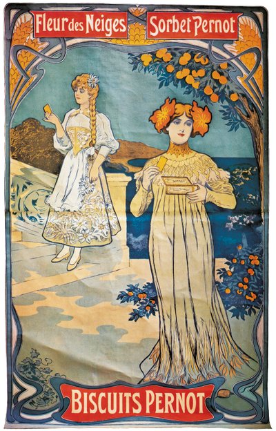 Plakat, das Pernod-Kekse bewirbt, 1897 von French School