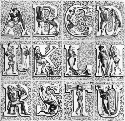 Romantisches Alphabet von French School